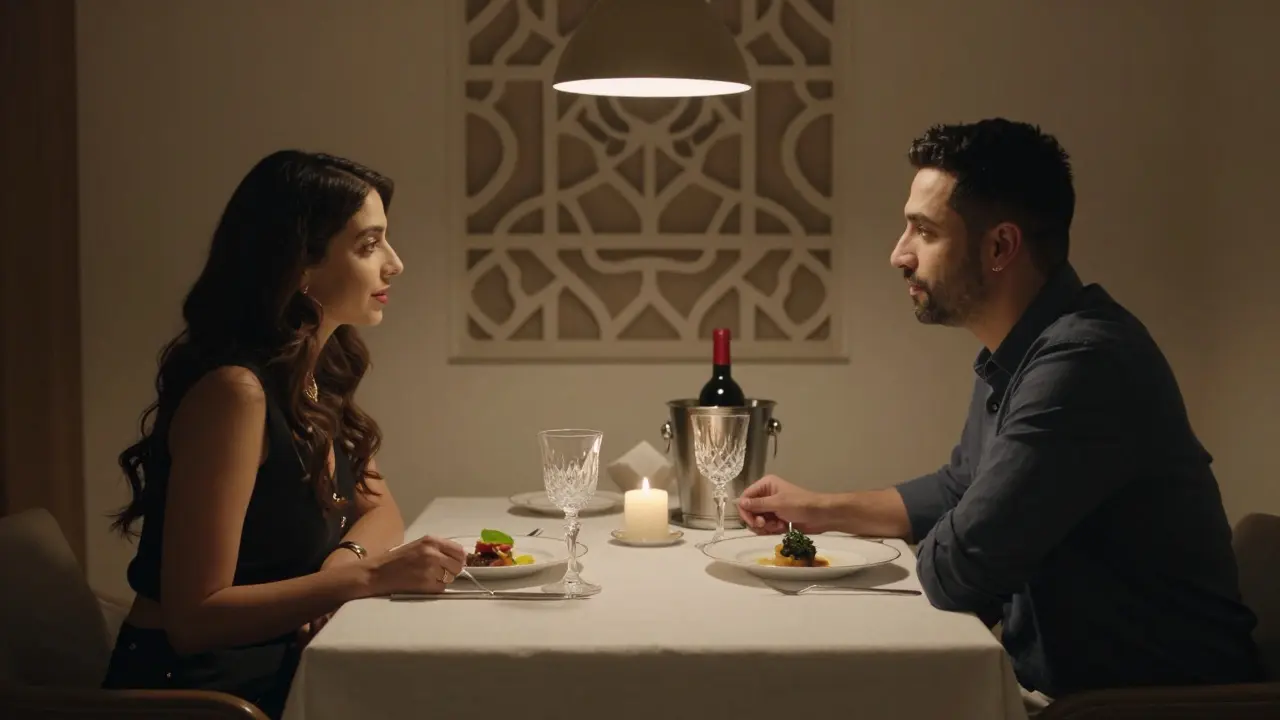 Candlelit private dinner with fine dining and elegant table setting in Dubai.