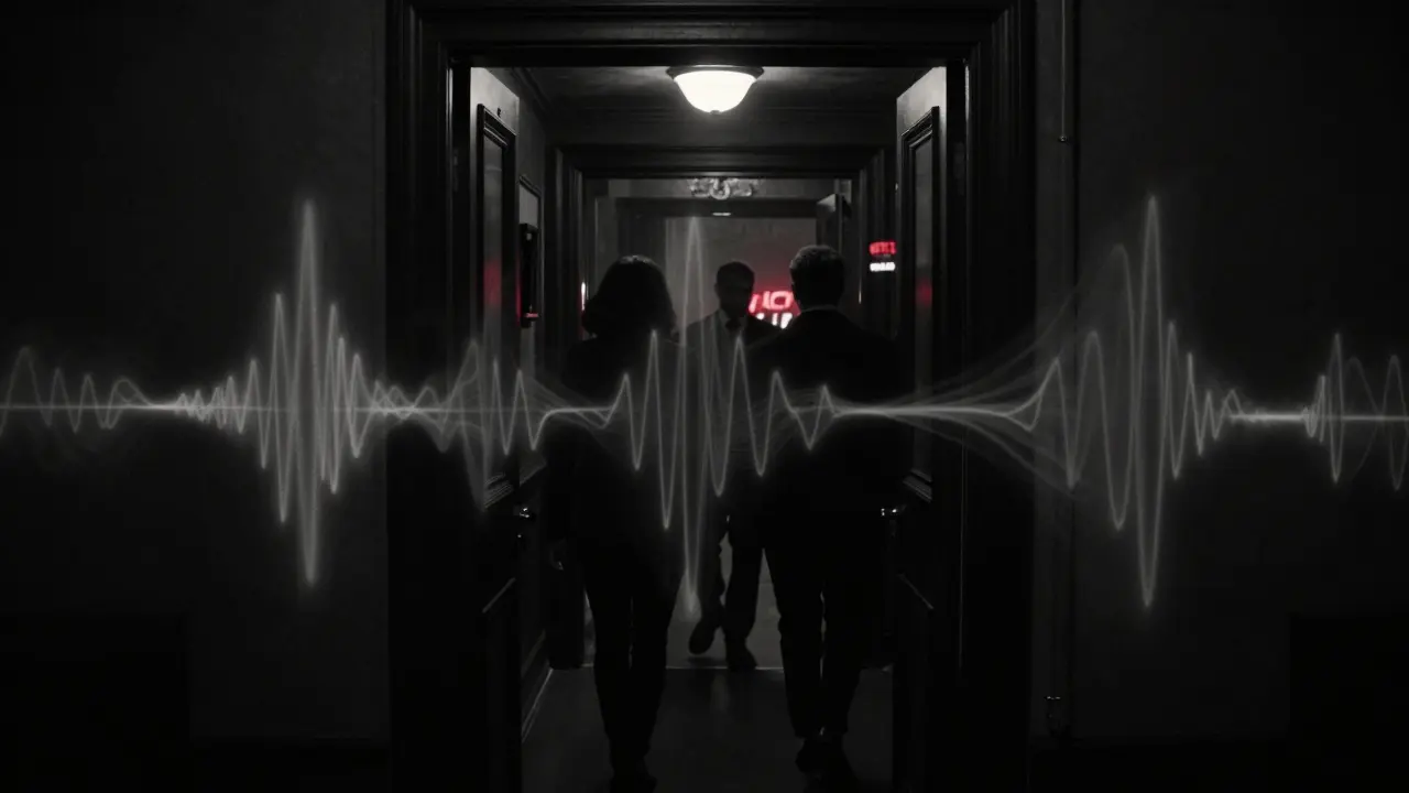 Silhouettes entering a hidden nightclub in Milan, bathed in deep bass and dim light.